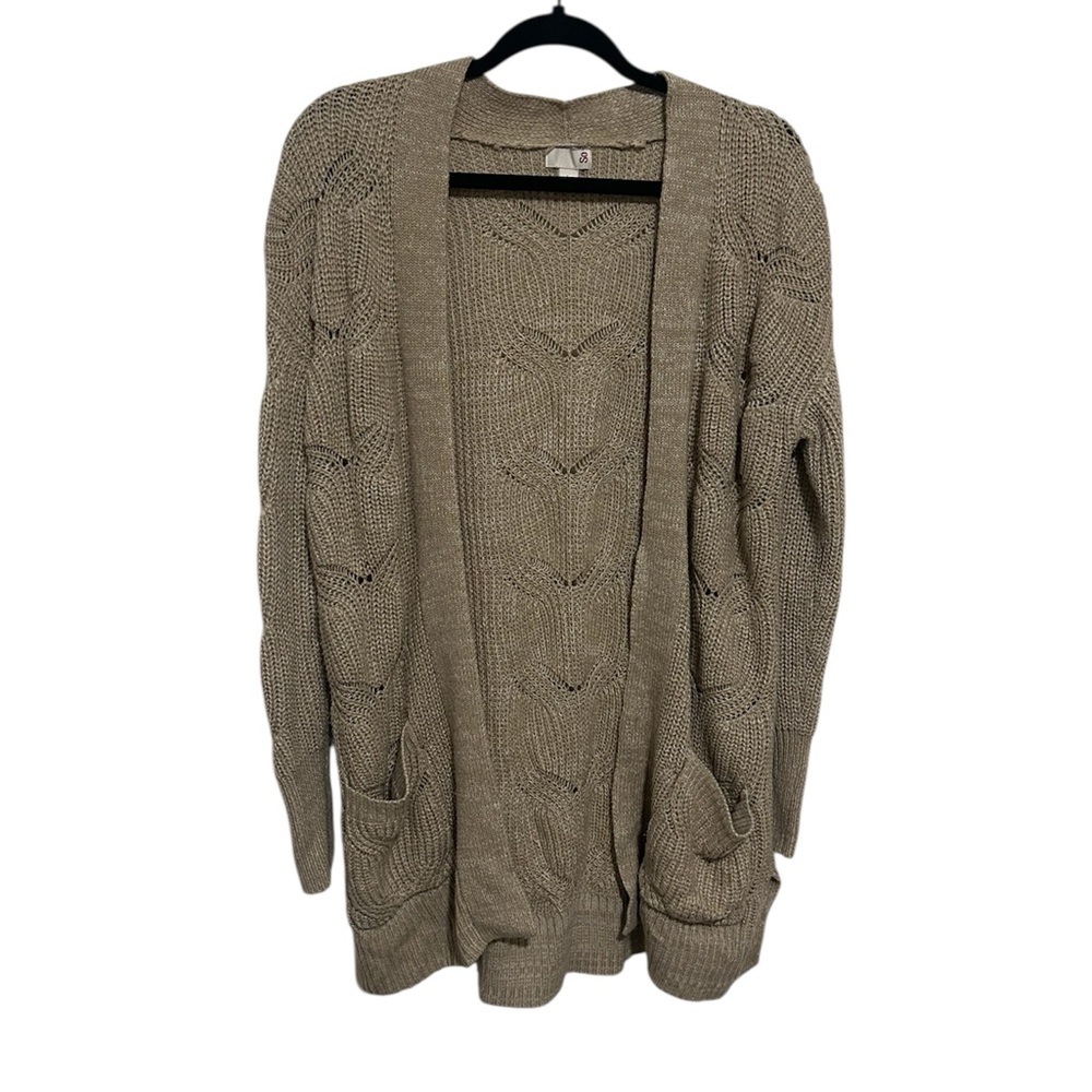 SO Women's Tan Knit Cardigan Sweater
